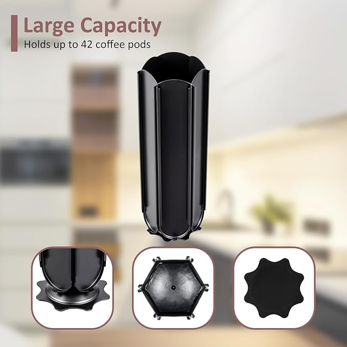 Rice rat Nespresso vertuo Pods Holder Capsules with Central Extra Pod Storage (Carousel-42+ Pods)