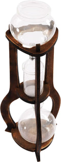 6-8 Cups 600ml Iced Coffee Cold Brew Drip Tower Coffee Maker Glass Cold Brew Coffee Makers Drip Coled Coffee Tower Iced Tea Maker for Home Office (Brown)