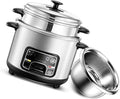 Rice Cooker - Rice Cooker and Steamer-Warm Function (2/3/4/5L) 201 Stainless Steel Liner Rice Cooker with Steamer Basket with Spatula and Measuring Cup for 1-7 People(5L)