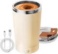 Self-Stirring Mug 400Ml Rechargeable Stirring Cup With Detachable Base 304 Stainless Steel Type-C Charging Coffee And White