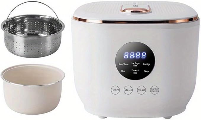 Multi Electric Rice Cooker 3L Smart Rice Cooker with 24H Reservation &amp 8H Keep Warm Function For Rice Porridge Soup White