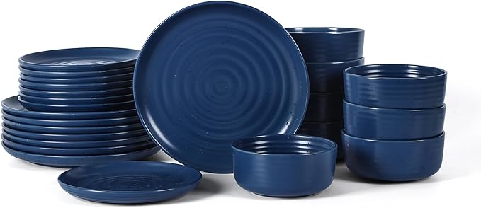 Earth &amp Clay Ion 24-Piece Dinnerware Set Stoneware Blue