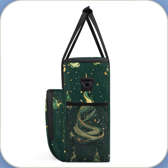 Christmas Festivals Coffee Maker Carrying Bag Glitter Tree Travel Storage Bag Compatible with K-Mini or K-Mini Plus Single Serve Coffee Brewer Carrying Case with Multiple Pockets &amp Shoulder Stra