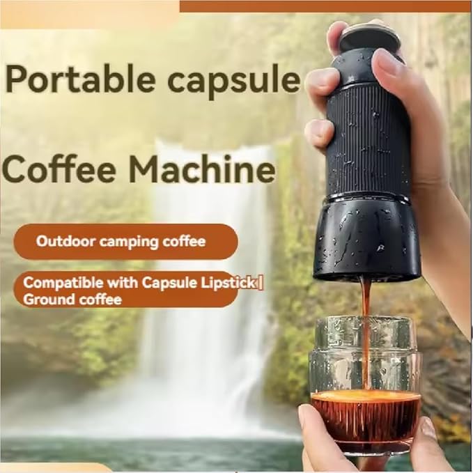 Portable Espresso Maker 18 Bar Travel Coffee Maker Hand Pressure Capsules Ground Coffee Extraction Drip Coffee Brewing Making Machine for Kitchen TravelCampingHiking