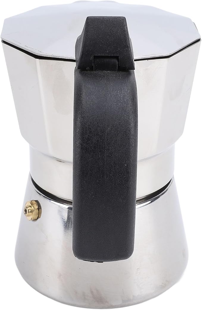 Jonlaki Stovetop Coffee Maker - Premium Stainless Steel Octagonal Design with Even Heat Distribution for Home and Outdoor Use 150ML Silver (150ML)