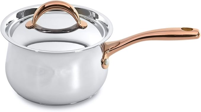 BergHOFF 11 Piece Ouro Cookware Set with Gold Handles Silver/Rose Large