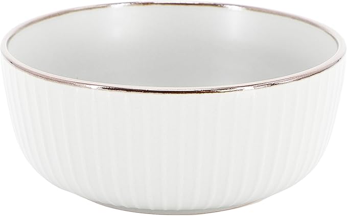 Elama Leo 16 Piece Stoneware Dinnerware Set In White