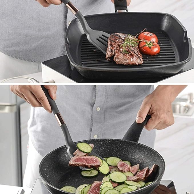 Silicone Kitchenware 10-piece Set Simple Baking Kitchen Utensils Non-stick Spatula Spoon Hanging Hole Tableware
