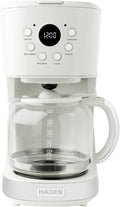 HADEN Coffee Machine 12 Cup Programmable Drip Coffee Maker Ivory &amp Chrome
