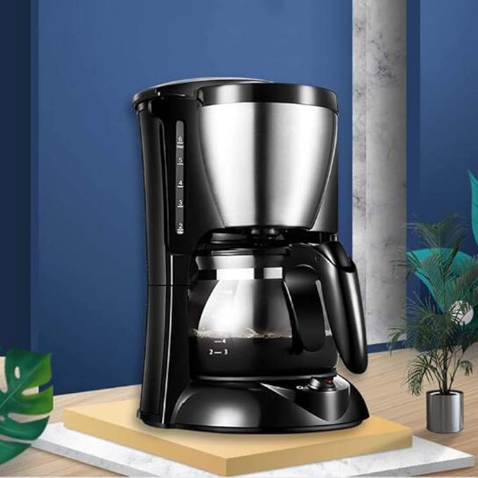 coffee machines Fashion Insulation Tea Machine Automatic Drip Coffee Maker Home 17X18X26cm (Color : Pinkish grey) (Black)