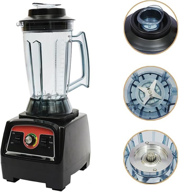 2800W Electric Mixer 3.9L/1.03Gal Commercial Tabletop Mixer Professional Agitator and Food Processor with Mixing Stick Rectangle High Power Home Kitchen Agitator Smoothie Maker 57000Rpm