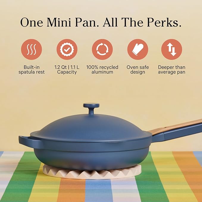 Our Place Mini Always Pan &amp Mini Perfect Pot Bundle | Multi-Functional Cookware Set Replaces 18 Pieces | Blue Salt