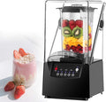 2200W Heavy Duty Commercial Blender Silent Smoothie Maker with Lid 2L Capacity 17000 RPM Crushes Ice Nuts Suitable for Cafes Coffee Shops Compact Size200x210x580mm