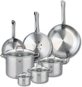 ELO 9513650 Cookware Set 7 Pieces 3 Frying Pans 24 28 and 32 cm and 4 Saucepans 12 16 20 and 26 cm Elo Profi Citrine Stainless Steel Induction