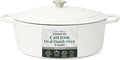 Larder &amp Vine Enameled Cast Iron 8 qt Dutch Oven Pot with Lid | Bread Baking | Compatible on All Cooktops &amp Oven Safe to 500° F | Great for Sourdough Bread | White