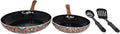 IMUSA Nonstick Ceramic Cookware Set 4-Piece 8in/10in with Soft-Touch Handles Aluminum Black