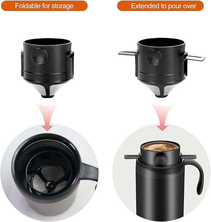 OARSE 16oz Camping Coffee Maker Pour Over Coffee Maker SetCamp Pour Over SetPortable Coffee Kit for Travel Camping Offices Backpacking