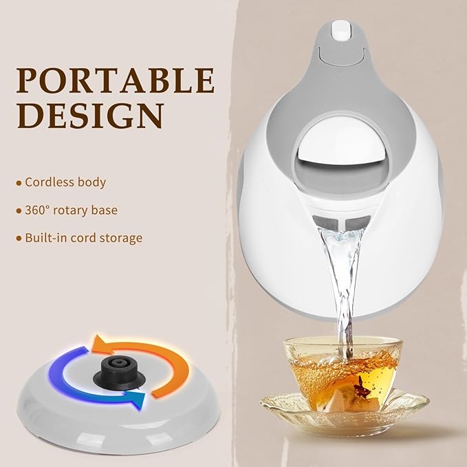 Aigostar Retro 2 Slice Toaster and Small Electric Kettle1L Portable Electric Tea Kettle 1100W
