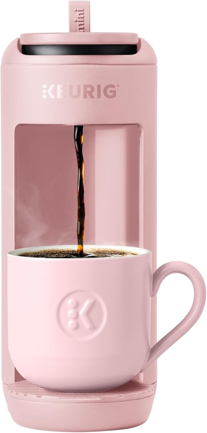 Keurig K-Mini Mate Single Serve K-Cup Pod Coffee Maker Brews Up to 12 oz Cup Compact Portable Coffee Machine for Small Spaces Great for Dorms &amp Offices Pink Sands