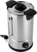 Coffee Urn Stainless Steel Coffee Maker Commercial Hot Water Dispenser with Faucet Temperature Control (10 Liters)