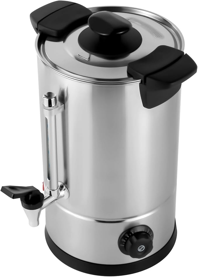 Coffee Urn Stainless Steel Coffee Maker Commercial Hot Water Dispenser with Faucet Temperature Control (8 Liters)
