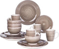 16 Pieces Porcelain Dinner Set Vintage Look Ceramic Plate with Dessert Bowl Mug