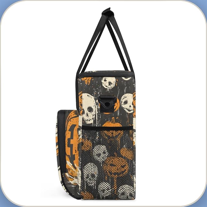Halloween Pumpkin Coffee Maker Carrying Bag Retro Pumpkin Travel Storage Bag Compatible with K-Mini or K-Mini Plus Single Serve Coffee Brewer Carrying Case with Multiple Pockets &amp Shoulder Strap