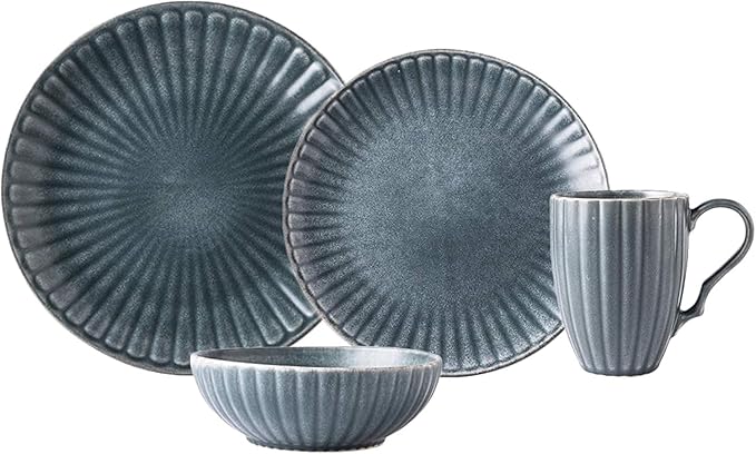 Dinnerware Set Plates and Bowls Sets Retro Style Three-Dimensional Cereals Bowls And Steak Plates Sets | 22 Pieces Ceramics Dinner Combination Set