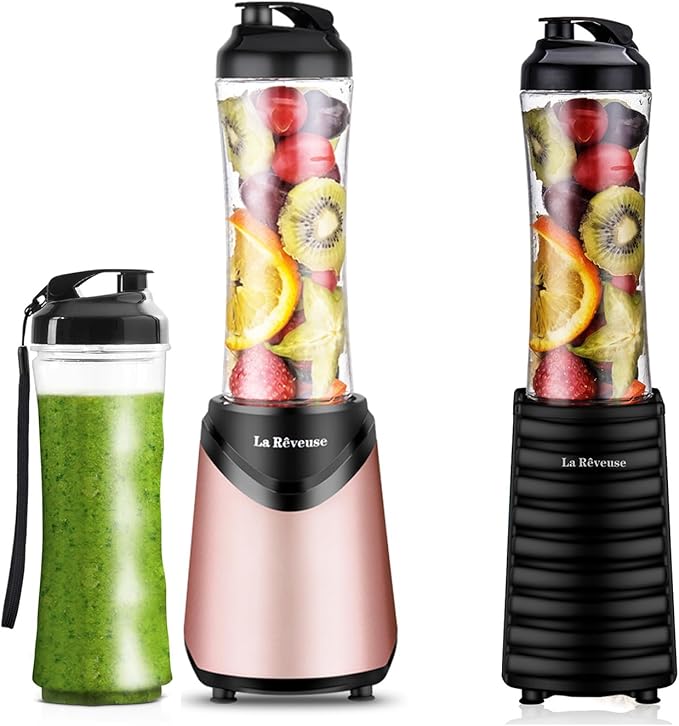 La Reveuse 300W Personal Size Blender (Pink) + La Reveuse 300W Personal Size Blender (Black)