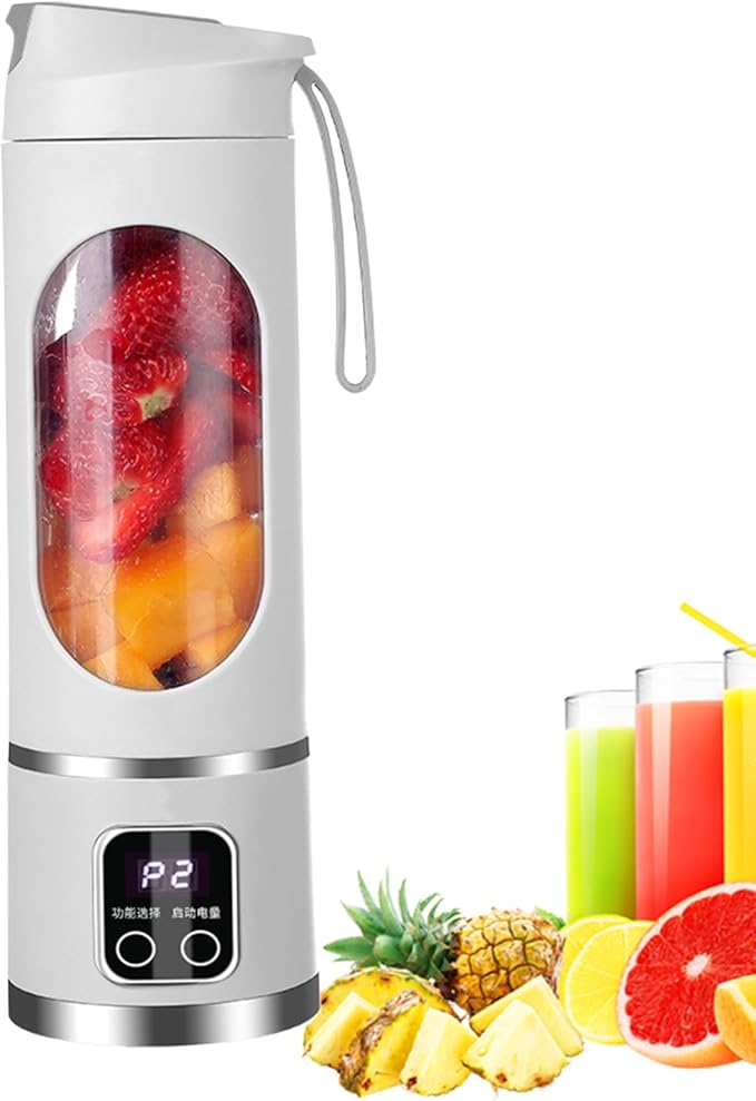 Personal Blender | 450ml Wireless Mixer Machine with LED Display | Portable Juicer Cup - for Home Gym Kitchen Beach School Camping Hiking Picnic Vacation Apartment Dorm