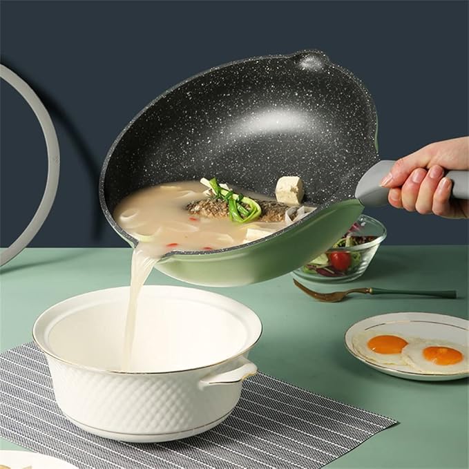 Cookware Kit Kitchen Non-stick Pot Set Camping Multi-function Rice Cooker Milk Pot Cookware Set With Lid Induction Cooker Pot Kitchen Utensils (Color : A Size A
