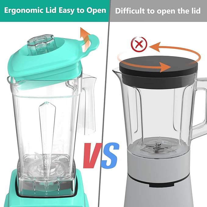 OMMO Blender 1800W Professional High Speed Countertop Blender with Durable Stainless Steel Blades 60oz BPA Free Blender for Shakes and Smoothies Nuts Ice and Fruits Dishwasher Safe