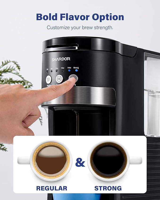 SHARDOR 3 in 1 Single Serve Coffee Maker K Cup Pod Coffee Maker Compatible with Grounds &amp Teas 6 to 14oz Brew Sizes 40oz Removable Water Tank Easy to Use Black