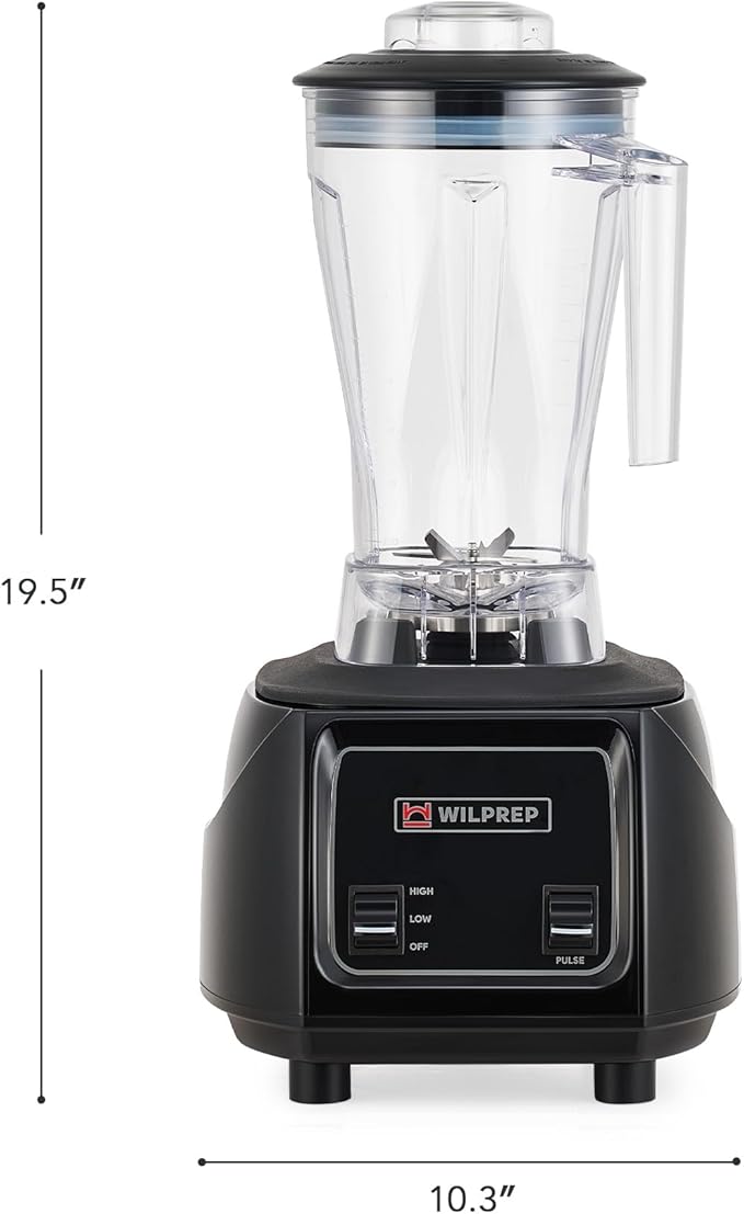 WILPREP Commercial Blender 3.5HP Motor Speed Dial &amp Toggle ETL+NSF