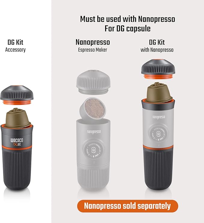 WACACO DG Kit Accessory for Nanopresso Compatible with DG Coffee Capsules Perfect for Traveling Camping or Office Use
