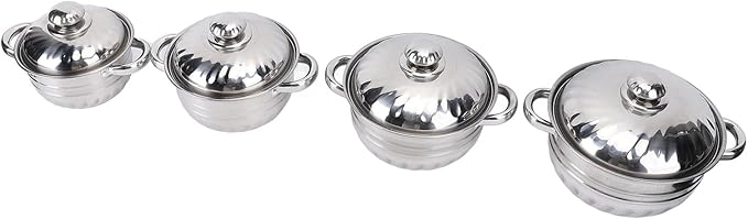 Kitchen Cooking Set Stainless Steel Stockpot Set Even Heat Distribution Stainless Steel Handles Compact and Easy to Clean Ideal for Personal Kitchens Easy to Carry