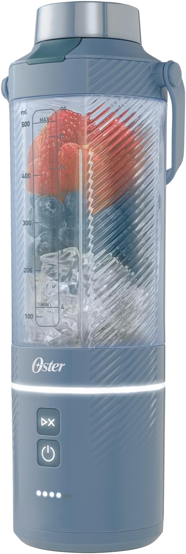 Oster – GoMax 20oz Portable Blender Anti-Jam Reversible Blade Detachable Travel Cup - Blue