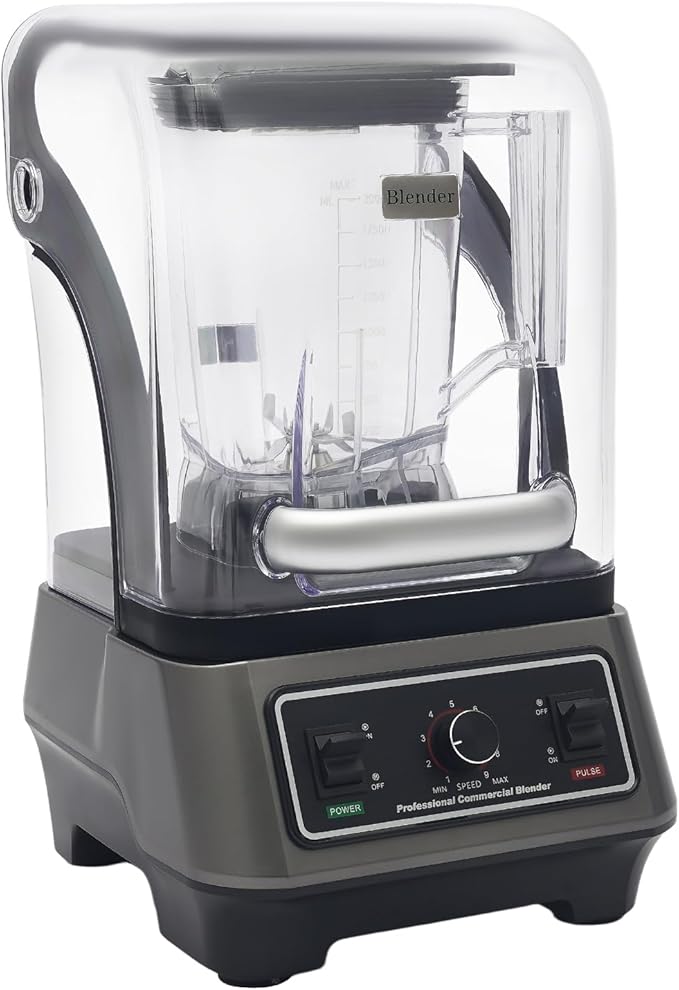 Commercial Blender1600W - 2L/67.63oz Heavy Duty Commercial Mixers for Smoothies9-Speed Quiet Blender with Vibration Reduction for Restaurants &amp Cafes