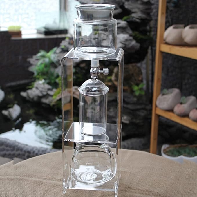 Habiba Iced Drip Coffee Maker Creative Cold Brew Coffee Maker Adjust Water Flow Iced Coffee Maker Multifunctional Siphon Coffee Maker with Metal Filter Reusable