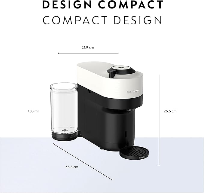 Nespresso Vertuo Pop+ Coffee and Espresso Maker by Breville Coconut White Descaling Kit