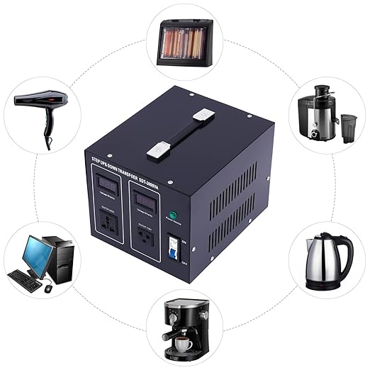 3000w Voltage Conversion Transformer Heavy-Duty Power Conversion Voltage Transformer Liter/Drop 110-120v to 220-240v for Rice Cookers Coffee Makers Vacuum Cleaners