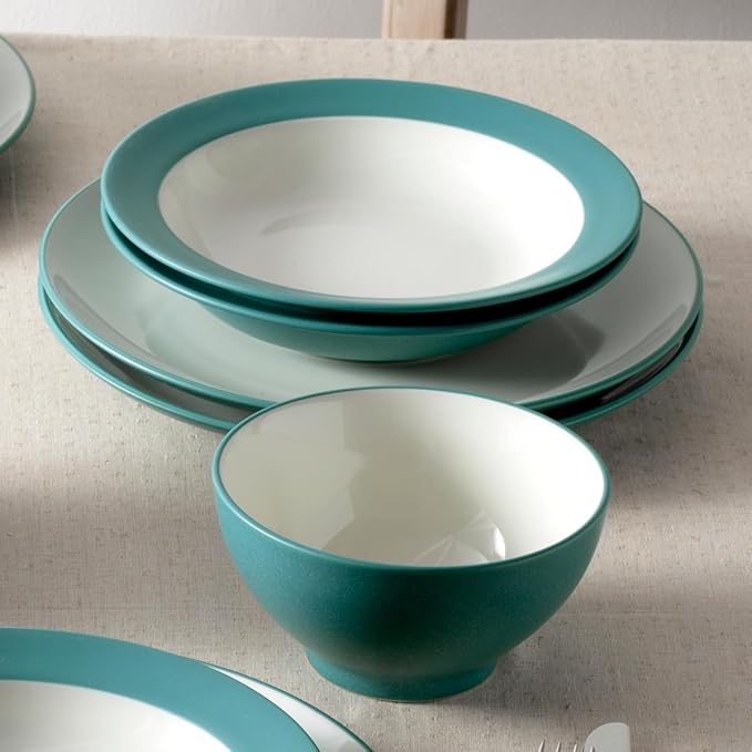 Noritake Colorwave Turquoise 12-Piece Coupe Dinnerware Set Service for 4