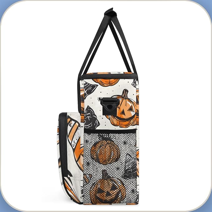 Halloween Pumpkin Coffee Maker Carrying Bag Dreamy Pumpkin Travel Storage Bag Compatible with K-Mini or K-Mini Plus Single Serve Coffee Brewer Carrying Case with Multiple Pockets &amp Shoulder Stra
