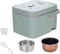 Rice Cooker &amp Low Sugar Drained Rice Pot 3L Large Capacity Aluminum Non-Stick Liner for Family Dormitory (Green) (Green)