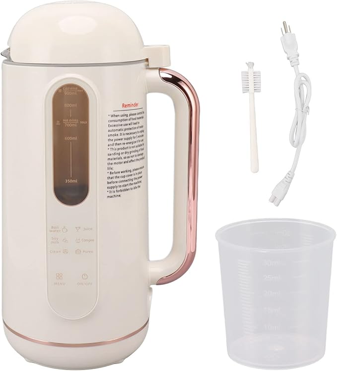 Yctze Soy Milk Maker Soy Milk Maker Automatic High Speed Blender Creamy White Multifunctional Nut Milk Maker for Home Restaurant US Plug 110V