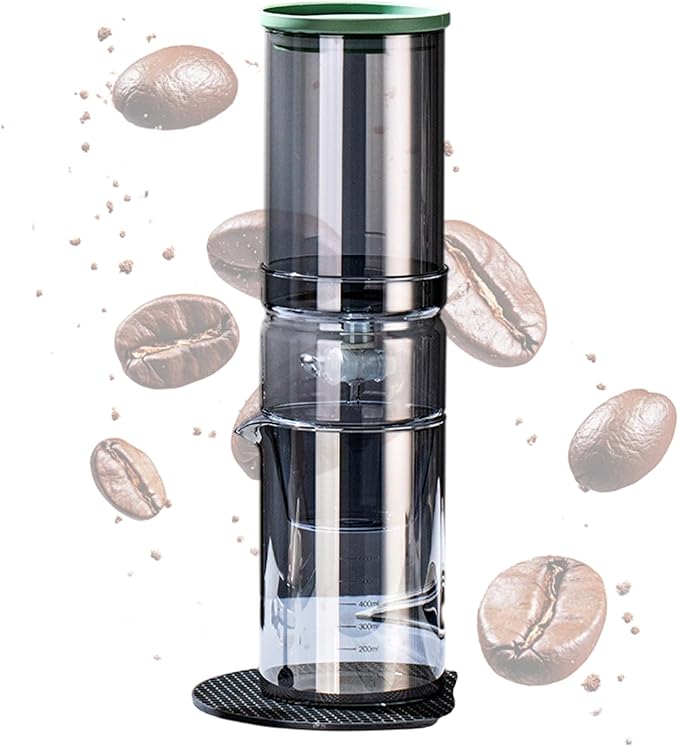 Cold Brew Coffee Drip TowerIce Drip Coffee Maker with Adjustable Water Flow 600ml/ Borosilicate Glass Machine With Slow Drip Technology for Home Office(Color:A)