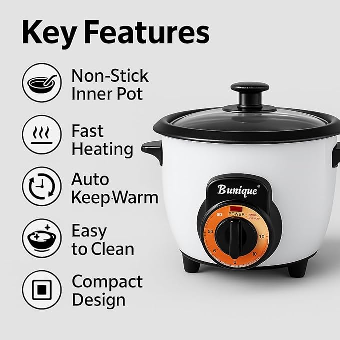 Persian Rice Cooker by B Unique | Non-Stick | Auto Keep Warm | 5/10/16 Cup Sizes (10 Cups)