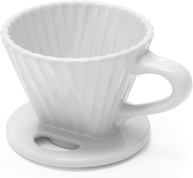 Chantal Lotus ceramic pour over coffee dripper 8 ounces White