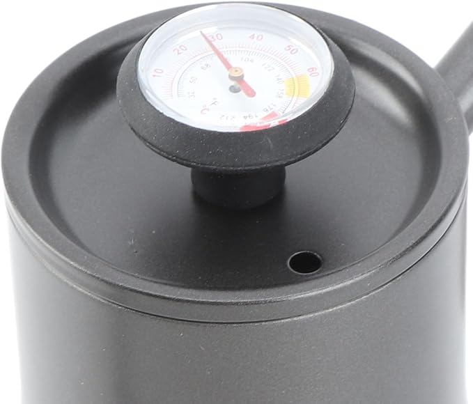 ZJchao Gooseneck Coffee Kettle Pour Over Coffee Maker with Thermometer 550ml Stainless Steel Leakproof Rustproof for Home Baristas and Enthusiasts (Black (thermometer model))