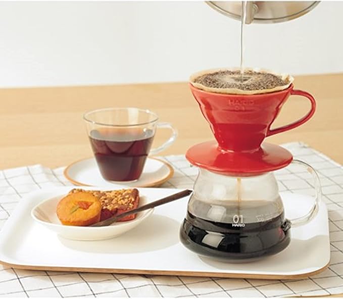 Hario V60 Ceramic Coffee Dripper Pour Over Cone Coffee Maker Size 01 Red
